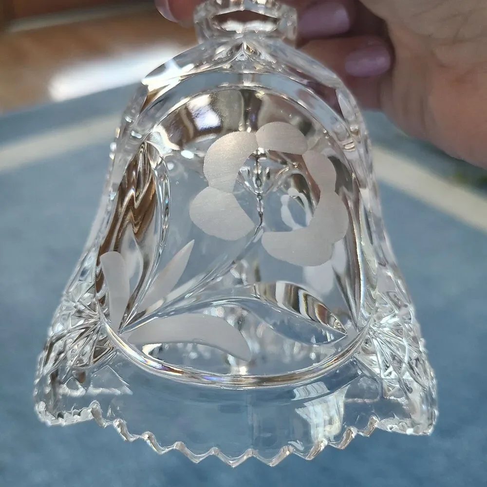 Hillock Vintage 24% Lead Crystal Hand Bell European Collection Germany 8